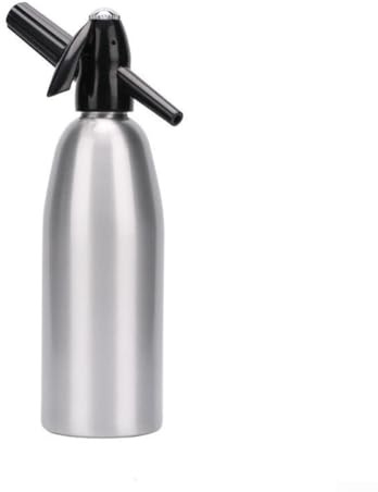 Sifone per acqua frizzante in alluminio, ideale per bevande gassate fai da te, per cocktail, succhi di frutta e bevande gassate (argento)
