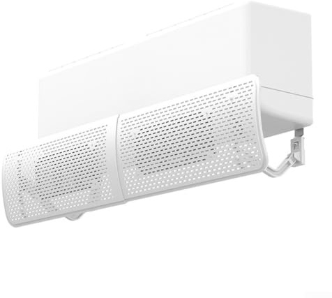 Gdfnmogo Deflector de viento para aire acondicionado, ajustable, montado en la pared, placa guía de aire anti soplado directo, sistema de refrigeración interior para el hogar, 41-72 cm, color blanco