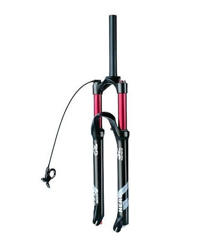 HZXQCVB Horquilla Delantera con Suspensión MTB 26/27,5/29'' Tubo Recto/cónico De 1 1/8'' Horquilla Air Freno De Disco Ajuste De Rebote Recorrido De 120mm Bloqueo Remoto(Straight,26'')