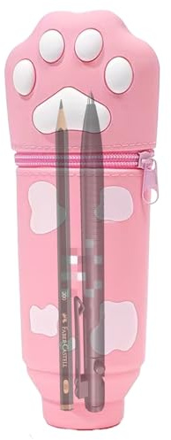 Cat Paw Pencil Case | Large Capacity Portable Silicone Case Cute Cartoon Style - Storage Organizer For School Supplies | For Scissors Tape Correction Eraser Auto Notes