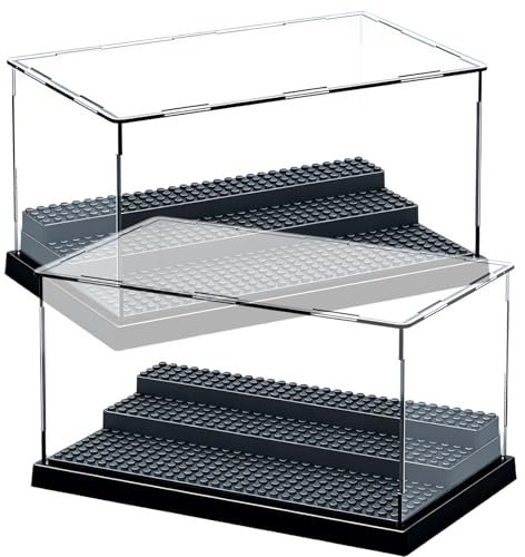 ZhouWei 2 Piezas Vitrina Metacrilato Antipolvo, 25.5×15.5×13.9 cm