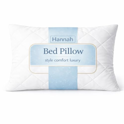 1 Pack Quilted Bed Pillows Hotel Quality Soft Supportive Bounce Back Hypoallergenic Breathable Cover Hollowfibre Luxury Pillows Standard Size