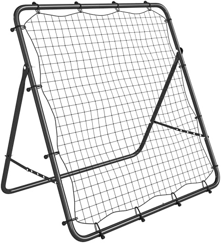 SPORTNOW Filet de Rebond Football Réglable à 5 Angles 120x73x112cm Noir