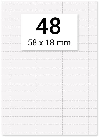 Karteo Einsteckschilder Hängemappen [480 Stück] Hängeregister Einlegepapier Einstecketiketten perforiert weiß 58 x 18 mm auf 10 Stk. DIN A4 Bögen zum bedrucken