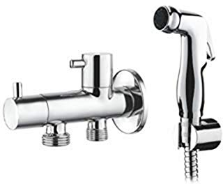 Ibergrif M22005, Zwei-Wege-Geräteventil mit Shattaf-Dusche, WC-Bidet Handbrause Set mit Douche und Halter, Schlauch, Chrom