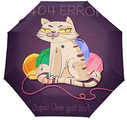 Verlorene Katze Kätzchen Regenschirm Taschenschirm Automatische Reise Winddichte Sonnenschutz Trekkingschirm Wanderregenschirm für Frauen Männer