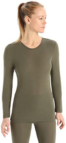 Icebreaker Women's 175 Everyday Cold Weather Base Layer Thermal Long Sleeve Crewneck T-Shirt, Loden Green, XS