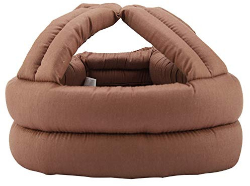 lyrlody Casque Sécurité Anti-Chute Ajustable pour Personnes Âgées Capuchon Respirant Marron