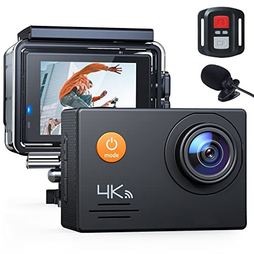 Action kamera A79 Action Camera 4K 20MP Extern mikrofon 2.4G fjärrkontroll Vlog videokamera HD-kvalitet