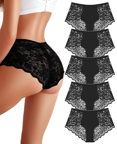 Sth Big Trosor med hög midja för kvinnor bomull och spets feminina underkläder sexiga chic andningsbara trosor för kvinnor bekväma underkläder och sexiga kläder