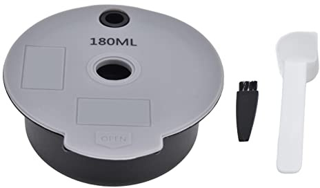Refillable Coffee Capsule Cup, Reusable Capsule Filter for TYPE CTPM12, with Silicone Cover and Sealing Design, Compatible with Coffee Machines Using CTPM12 Capsules (180ml)