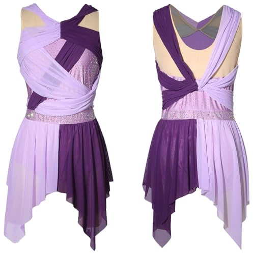 Agoky Vestido De Danza Ballet para Mujer Maillot Patinaje Artístico De Sin Mangas Body De Danza Gimnasia Rítmica Ropa De Baile Lírica