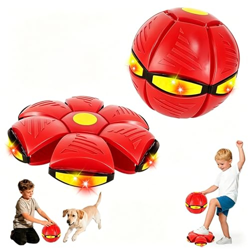 Pelota Mágica Rebotadora,Latillo Volador Magic Metaball Con 6 Luces | Platillo Volante Mágico Para Mascotas,Pelota Saltarina Niños,Doble Forma Libremente Intercambiableur Et D'Extérieur