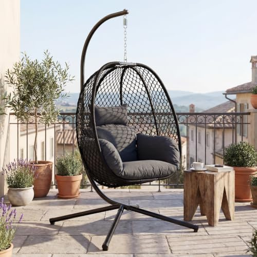 Ya-Home Fauteuil Suspendu Extérieur Pliable Noir