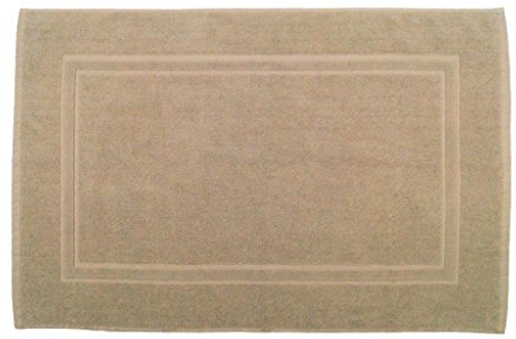 Julie Julsen Badvorleger 50 x 80 cm Premium Qualität 900 gm2 in aktuellen Farben und 4 Größen aus Baumwolle Badematte Badteppich Duschvorleger Design Doppel Rahmen Sand