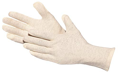 12 pares de guantes de algodón oekotex extra pesados, color natural