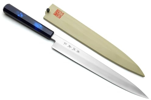 Yoshihiro Inox Stainless Steel Yanagi Sushi Sashimi Japanese Chef Knife with Saya Cover (11.8'' (300mm))