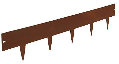 bellissa – Rasenkante Spina Corten-Stahl 103x16cm, Nutzlänge 30m - Rasenbegrenzung aus Metall für saubere Rasen- & Beetabgrenzung - Beeteinfassung Kante mit Schraubverbindung robust & langlebig