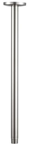 OFFO Shower Arm with Flange, 16 in Brushed Nickel Ceiling Mount Replacement Rain Shower Head Straight Arm Ceiling-Mounted For Fixed Shower Head & High Pressure Rain