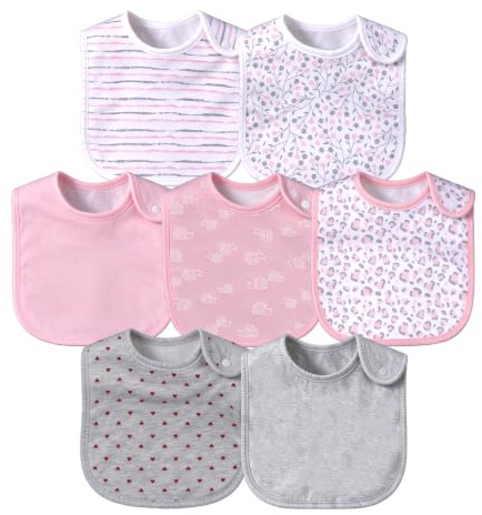 Gelisite 7 Pack Baby Cotton Absorbent Bibs for Drooling Teething