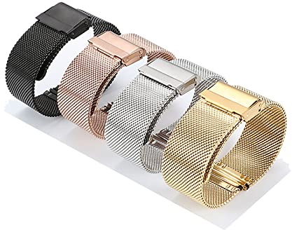 Generico ELLENNE CINTURINO IN METALLO PER OROLOGIO DONNA ARGENTO ORO ROSA NERO M3