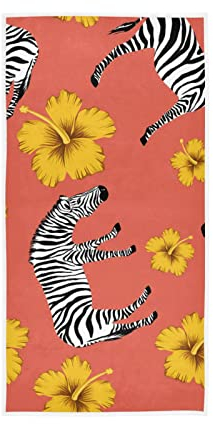 YOUJUNER Handtücher Zebramuster Blumendekor Fingerspitze weiches Gesicht Handtuch saugfähig Badezimmer Küche Handtücher
