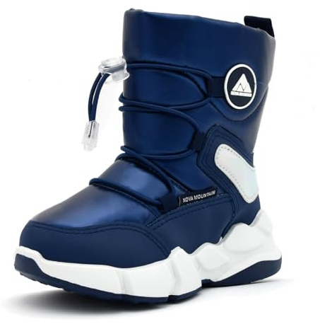 Nova Mountain Boys Girls Little Kids Winter Snow Boots,NF NFWB105 Navy 6