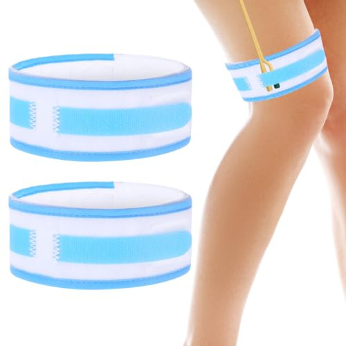 DSLSQD Dispositivo de estabilización de catéter Foley, 2 piezas, soporte para bolsa de catéter, correas de bolsa de drenaje de orina, suministros de catéter para hombres y mujeres (blanco y azul)