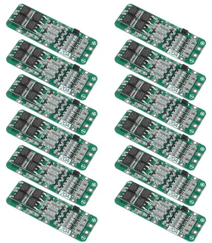 GTIWUNG 12 Pezzi 3S 20A 12.6V 18650 Scheda di Protezione Batteria, Modulo di Protezione Anti-sovraccarico, 12.6V Modulo Cellulare Sovraccarico Sovracorrente Protezione da Corto Circuito