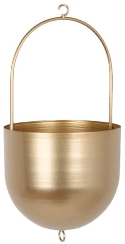 Kexpery Hängende Pflanzkörbe aus Metall, kreative hängende Pflanztöpfe, minimalistische hängende Blumentöpfe für Sukkulenten, Luftpflanzen (Gold)