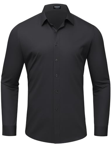 Mauro Kane Chemise Homme sans Repassage Manches Longues Fiber de Bambou Boutonnée Business Habillées Formelle Regular Fit