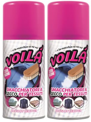 Voilà Smacchiatore Istantaneo a Secco Spray per Tessuti – 2 x 200 ml