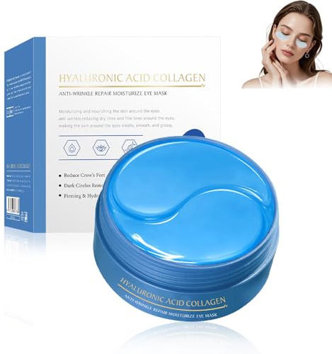 60 almohadillas para los ojos, parches para los ojos, contra ojeras, bolsas, con humedad refrescante, reduce las arrugas y la hinchazón, ojos cansados