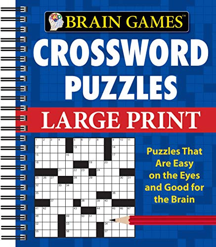 Brain Games - Crossword Puzzles - Large Print (Blue) (Brain Games Large Print)