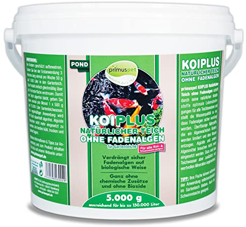 primuspet NEUHEIT KOIPLUS Natürlicher Teich ohne Fadenalgen (Verdrängt Fadenalgen ohne chemische Zusätze im Gartenteich), Inhalt:5 kg