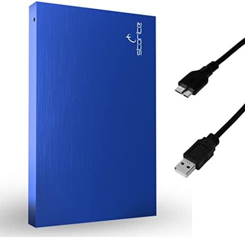 Storite Externe tragbare Festplatte 1 TB mit USB 3.0, externer Backup-Speicher, schnelle Datenübertragung, geeignet für PC, Mac, Windows, Gaming, Laptop und Desktop (blau)