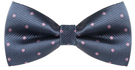 Allegra K Men's Pre-Tied Adjustable Polka Dots Neck Ties Tuxedo Work Party Prom Bowtie One Size Navy Blue Pink