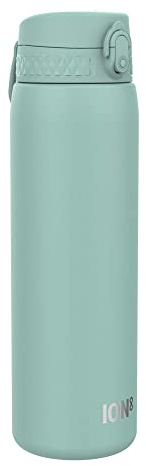 Ion8 Vacuum Insulated Stainless Steel 1 Litre Water Bottle, 920 ml/31 oz, Leak Proof, Easy to Open, Secure Lock, Dishwasher Safe, Carry Handle, Metal Water Bottle, Ideal for Sports, Turquoise