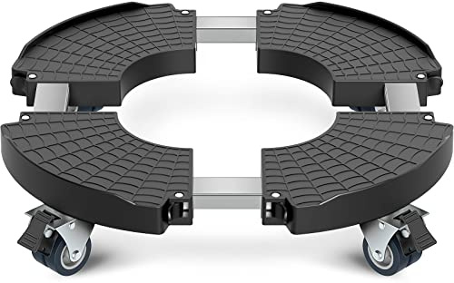 VANCASTLE Plant Caddy with Lockable Wheels Heavy Duty 450lbs Capacity, 15-22 Inch Adjustable Plant Stand with Wheels Rolling base, Plant Dolly for Flower Pot Mover Indoor Outdoor, Black, 1 Pack