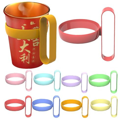 Random Color 10 Cup Holder with Handle Paper Cup Holder Heat Insulation Holder Cup Handle Hot Water Cup Grip for Home Offices Desk Water Cup