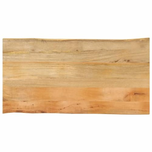 vidaXL Piano Tavolo 100x60x2,5 cm Bordi Vivi in Legno Massello Mango, Piano Sostituzione Tavolo, Piano per Tavolo da Pranzo, Piano d'appoggio