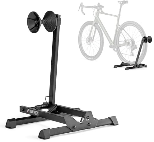 Feedback Sports RAKK 2.0 Bike Floor Stand - Bike Stand for Bike Storage | Foldable, Stable, Bike Rack Holds Up to 34 kg | Accommodates Tyres 23 mm to 4.5 inch, 20-29 inch Diameter Bicycle Stand