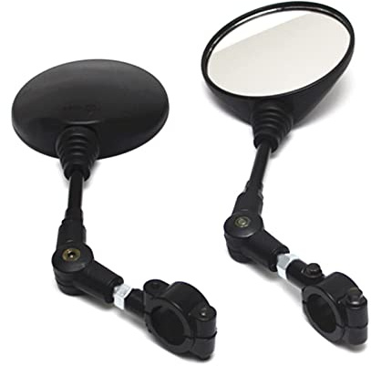 Matybobe Guidon Universel en Aluminium pour Moto et Scooter, Pliable, Forme Ronde, Base de Rétroviseur Latéral, Accessoires Modifiés, Voitures de Route, Scooters