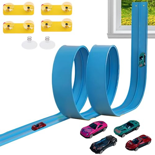 Zahoken Circuit de Course Souple | Circuit de Voiture pour Tout-Petits 4,5 m - Jouet Éducatif Piste de Course pour à la Maison, Crèche, Voyage et Fête
