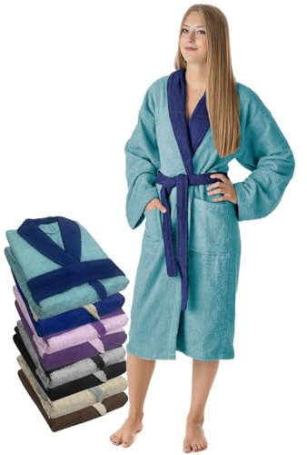 LEBENGOOD Albornoz Mujer 100% Algodón Rizo Americano 450 gsm - Bata de Baño para Ducha, Suave, Absorbente, Unisex, OEKO-TEX®