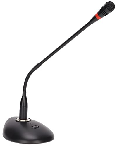 EMUKOEP D38 - Microfono a condensatore a collo di cigno, microfono da tavolo, microfono per computer con cavo XLR a 6,35 mm per trasmissioni conferenze