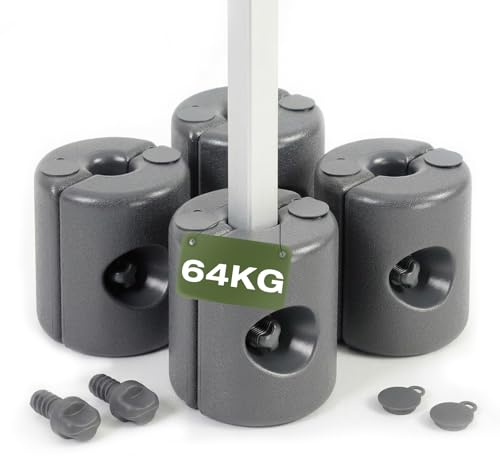 Sekey Pavillon Gewichte 4er Set – bis 64 kg Wasser- & sandbefüllbar, Wetterfestes HDPE, Eigentgewicht 3,5 kg, Standfüße für Pavillon, Gartenzelt & Party, Einfache Montage, Maximale Stabilität