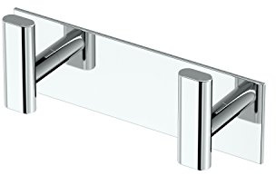 Gatco 1283 Elevate All Modern Décor Double Rectangle Hook, Chrome/Wall Mounted 6.5 W X 2 H 2-Hook/Robe, Towel Hook for Bathroom