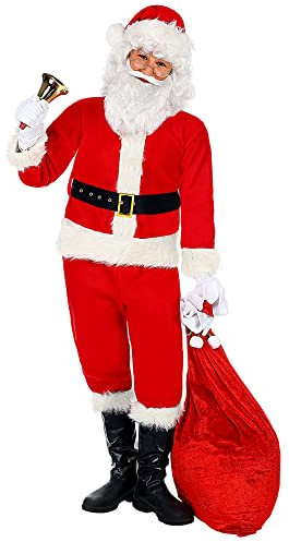 SANTA CLAUS (jacket, pants, belt, boot covers, hat, gloves) - (110 cm / 3-4 Years)
