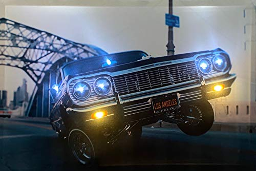 Samarkand - Lights LED-Bild mit Beleuchtung LED- Bilder Leinwandbild 65 x 45 cm Leuchtbild US CAR/MUSCLE CAR/LOW RIDER